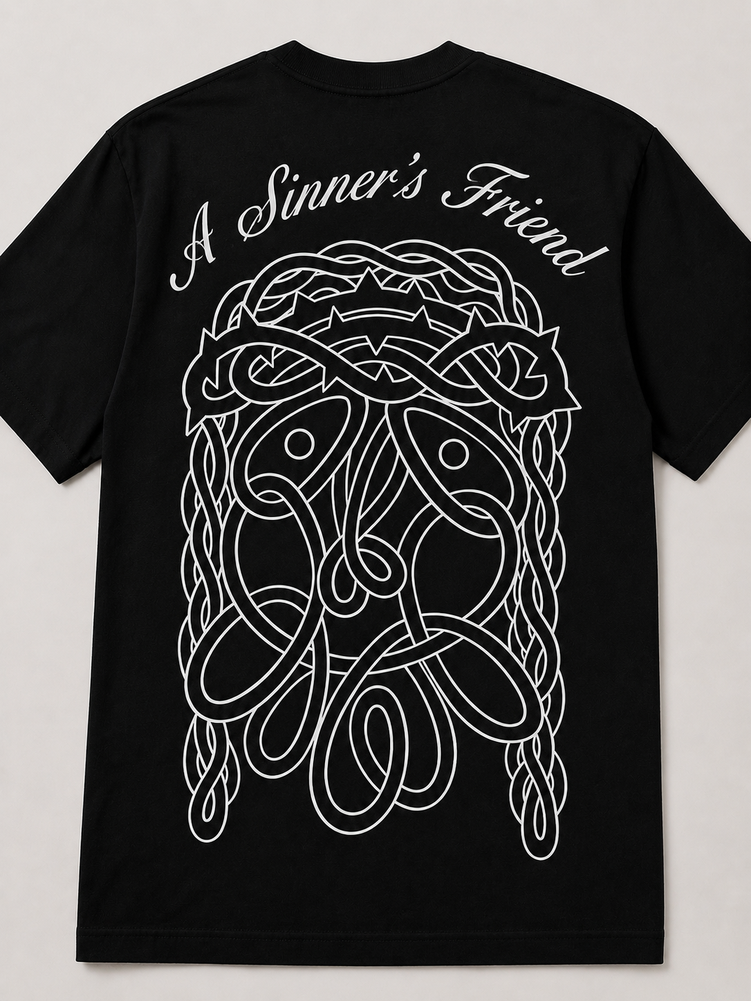 Black, Short Sleeve T-Shirt, A Sinner's Friend