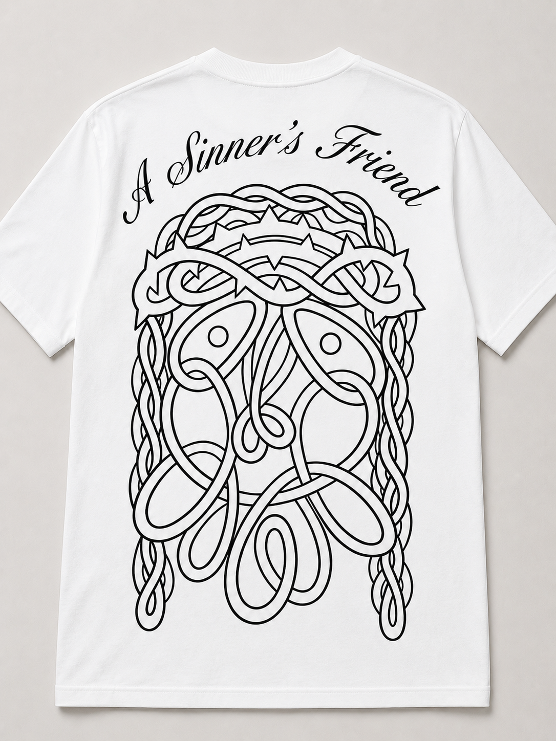 White, Short Sleeve T-Shirt, A Sinner's Friend