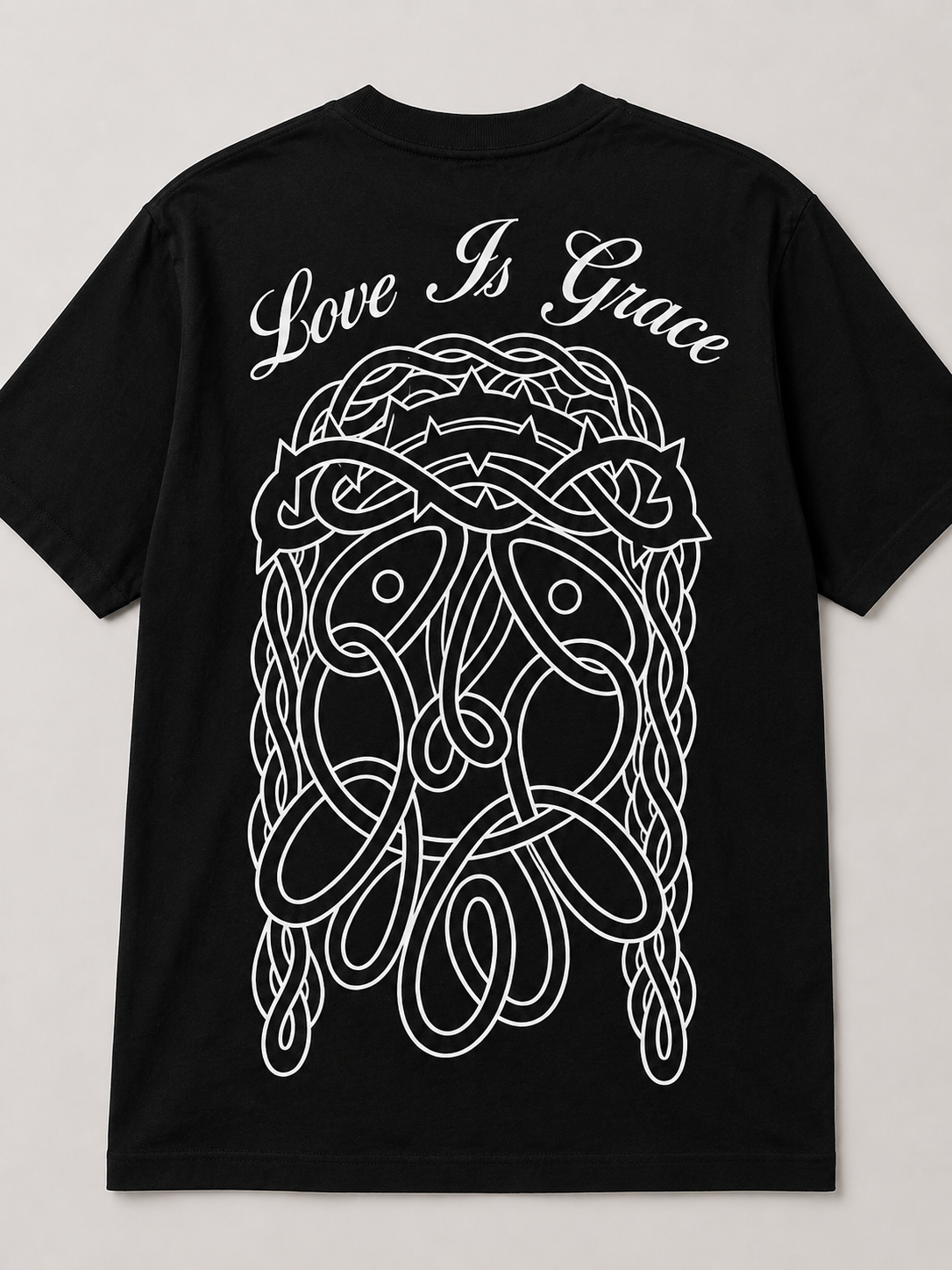 Black, Short Sleeve T-Shirt, Love is Grace